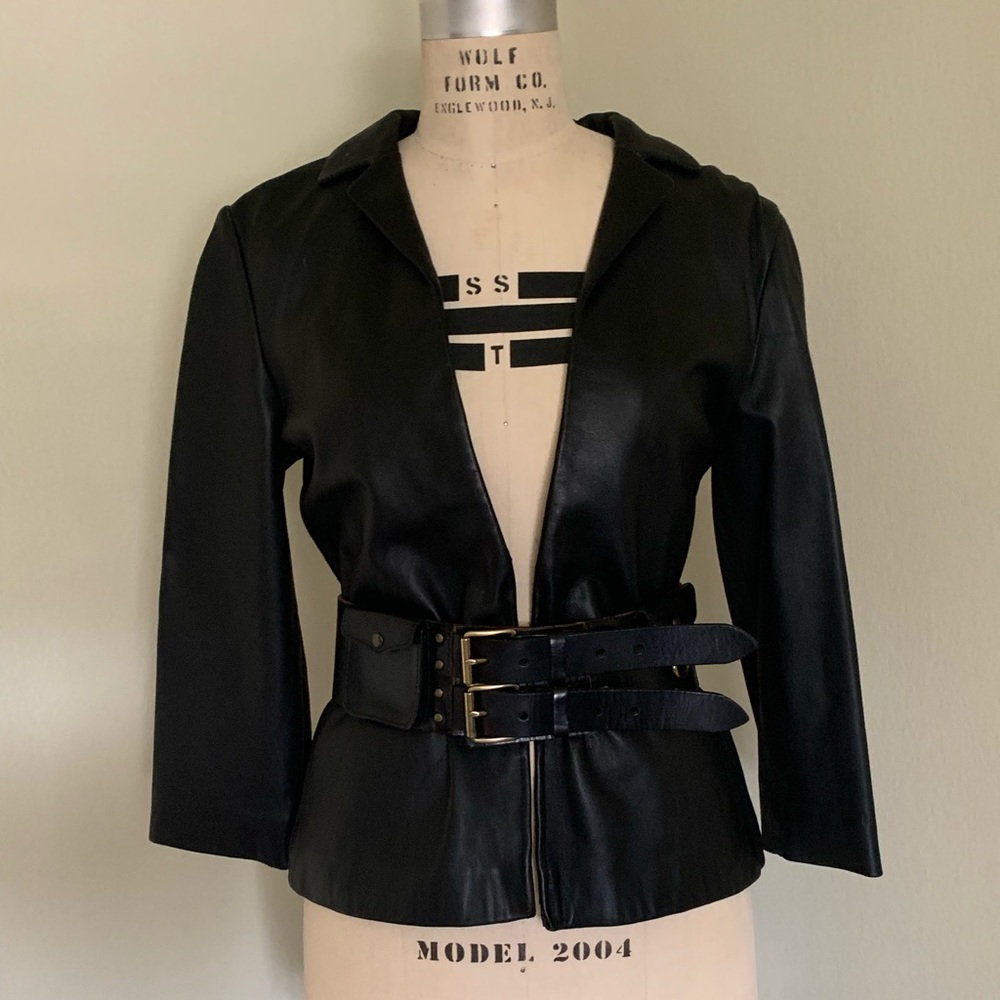 HUGO BUSCATI COLECTION LEATHER TOP